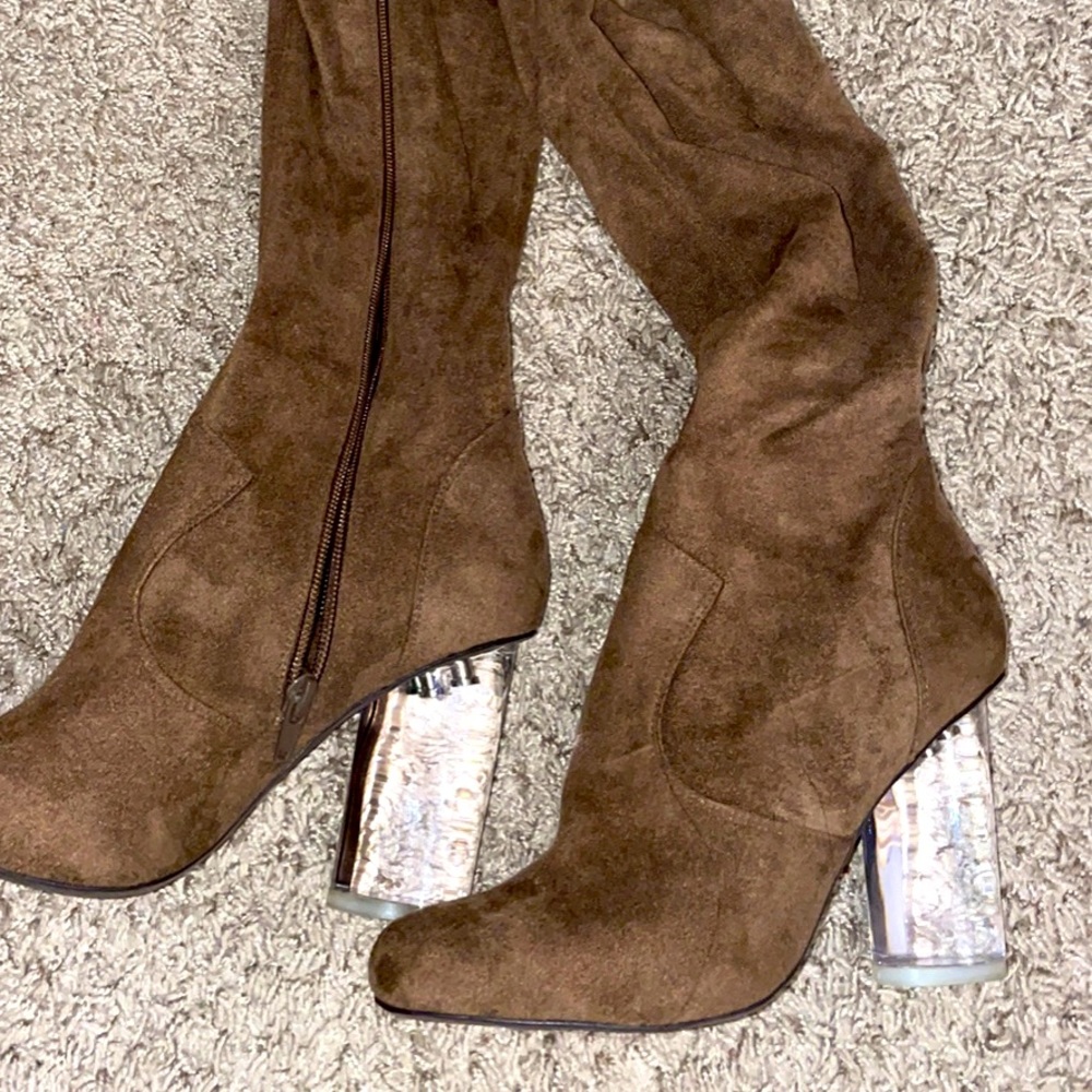 Brown thigh high